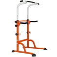 thumbnail image 1 of Adjustable Height Iron Multi-Function Power Tower Dip Station, with PU Elbow Protection Pads for Home Gym Strength Training, Orange, 1 of 7