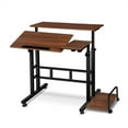 thumbnail image 1 of Adjustable Height Laptop Standing Table, Mobile Stand Up Desk, Small Computer Desk Rolling Desk For Home, Office, School, 1 of 9