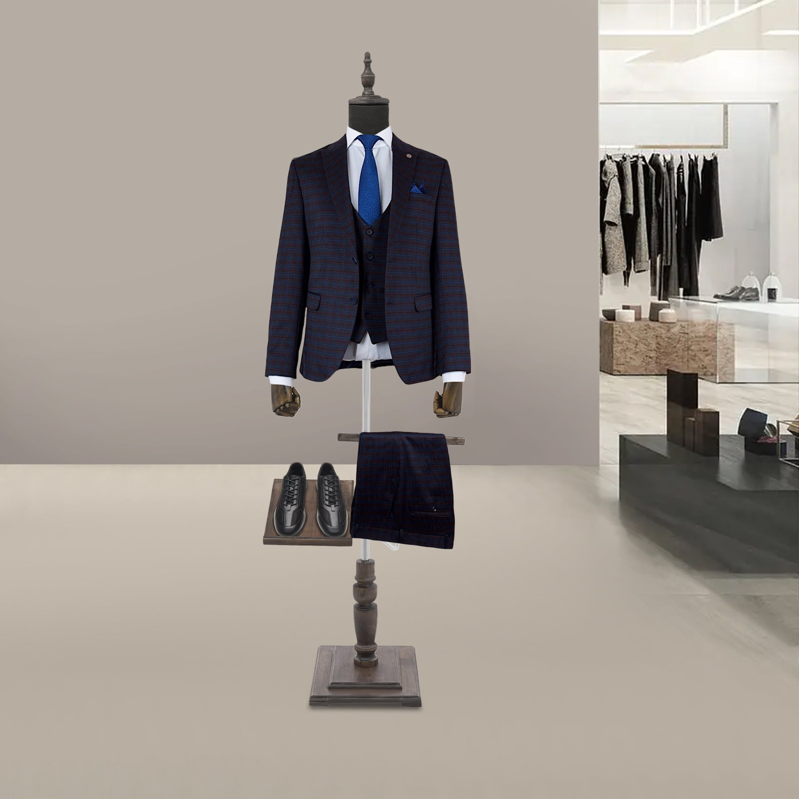 Adjustable Height Male Dress Form 4.4-5.9ft Full Body Mannequin Professional Tailor Display Form for Clothing Stores