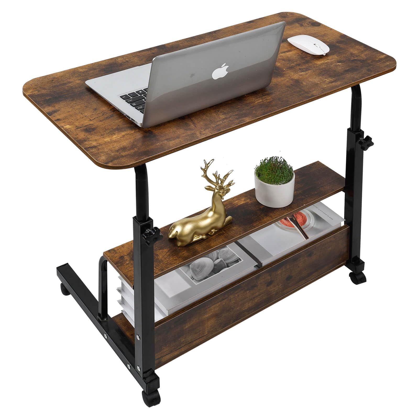 Adjustable Height Mobile Computer Desk for Small Space Writing with ...