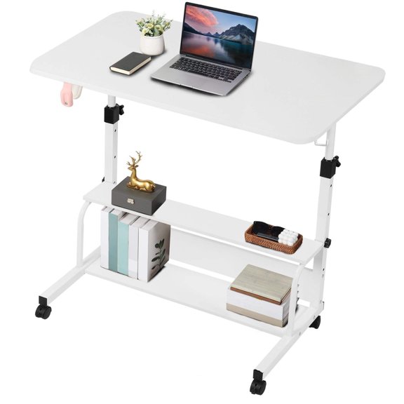 Adjustable Height Mobile Computer Desk,Table for Home Office Bedroom