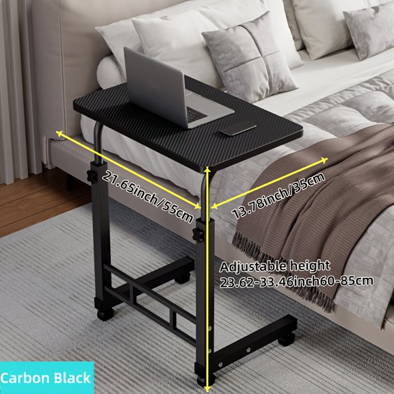 Adjustable Height Mobile Laptop Desk for Office, Bedside Table for Home, Dorm Writing Desk