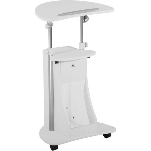Adjustable Height Mobile Medical Laptop Computer Cart with Sit-to-Stand Function, Black
