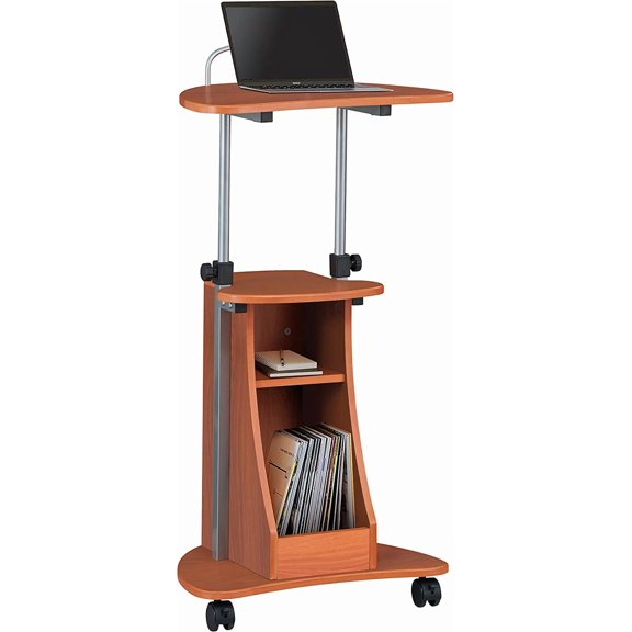 Adjustable Height Mobile Medical Laptop Computer Cart with Sit-to-Stand Function, Black