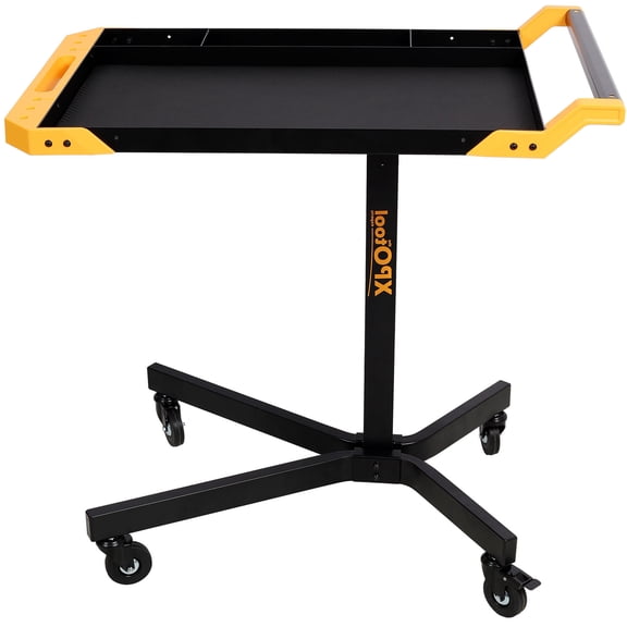 Adjustable Height Mobile Work Table in Durable Design 34 to 48 Inches with 125 Pound Load Capacity for DIY Repair