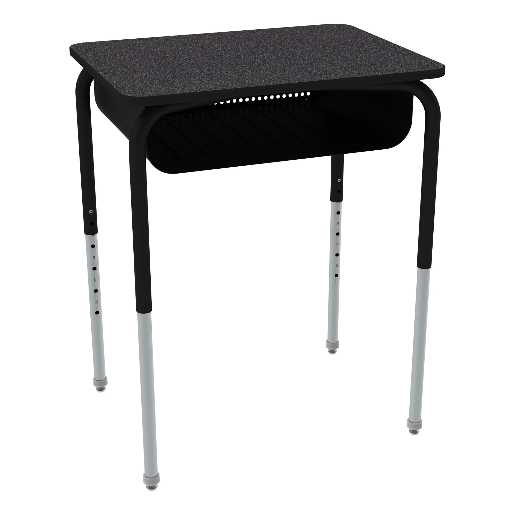 Adjustable Height Open Front Student School Desk with Metal Book Box