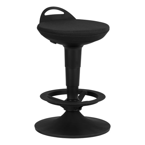 Adjustable-Height Padded Lab Stool - Black