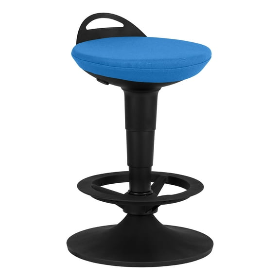 Adjustable-Height Padded Lab Stool - Brilliant Blue