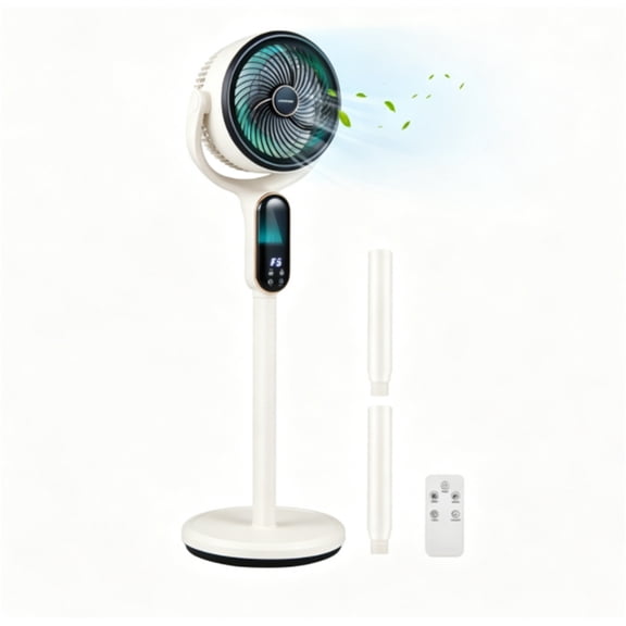 Adjustable Height Pedestal Fan 900CFM Quiet Oscillating Floor Fan with Remote Control 8 Speed LED Touch Panel 12H Timer Standing Fan for Bedroom Home Office