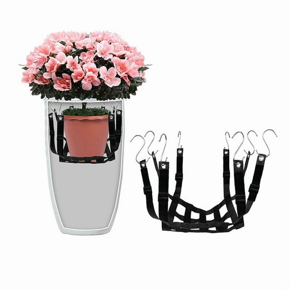 Adjustable Height Planter Inserts Elastic Planter Lift Riser Insert with Hooks Planter Inserts for Pots Planter,1 x Adjustable Height Planter Inserts,Black