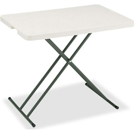 Adjustable Height Plastic Folding Table, 30" x 20", White