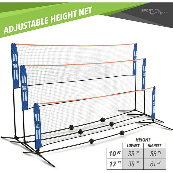 Adjustable Height Portable Badminton Net Set for Multi-Sport Use - Indoor/Outdoor