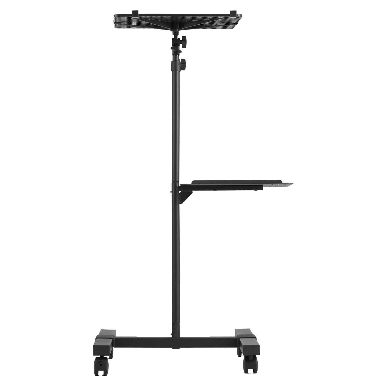 Adjustable Height Projector Floor Stand (22.8"-57.3") w/Wheels, 88lbs Capacity - for Outdoor Movies, Office, Stage, DJ Equipment - Includes Mount Tray (Black)