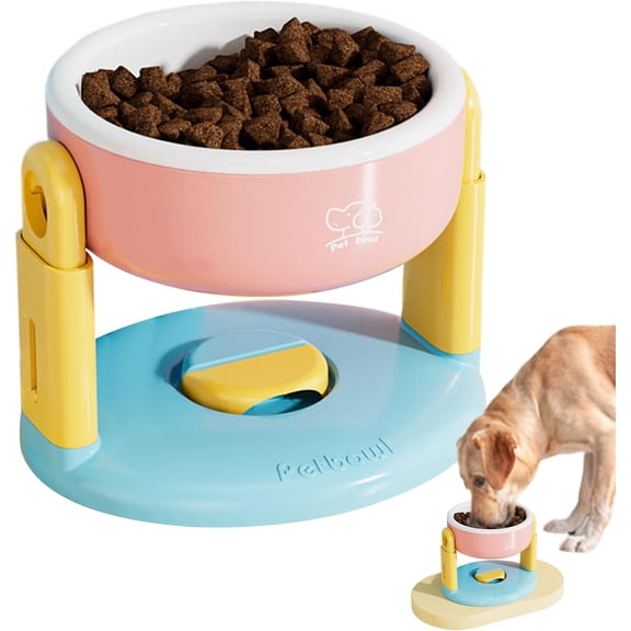 Adjustable Height Raised Pet Bowl with Suction Cups, Elevated Cat & Dog Feeding Dish for Small, Medium & Large Breeds, Non-Slip Stand for Indoor/Outdoor Use, Kitchen & Home Pet Supplies(1PCS,Pink,C)