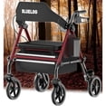 thumbnail image 1 of Bluelog Mobility Walkers and Rollators, 4-Wheel Rolling Walker with Adjustable Height and Seat, Red, 350 lb Limit, 1 of 7