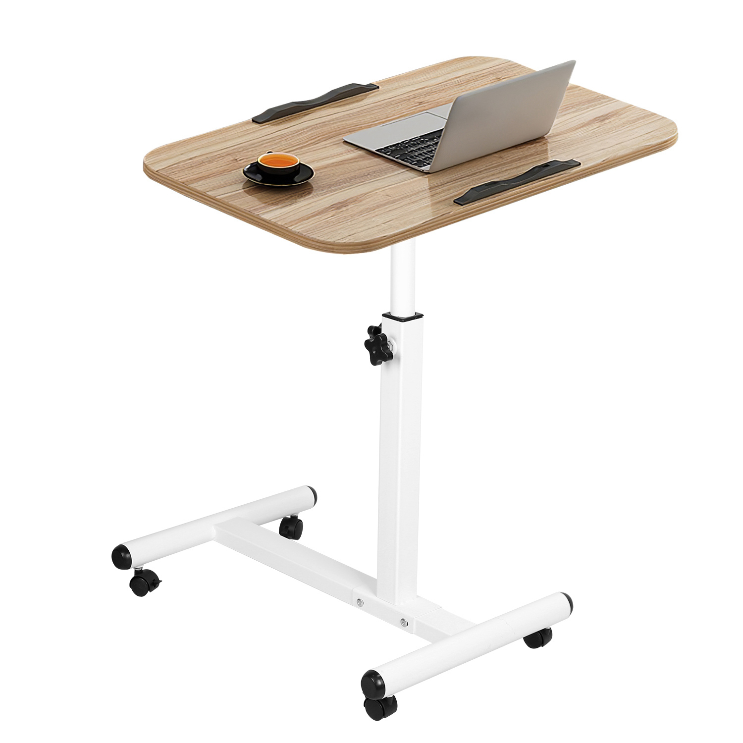 Adjustable Height Rolling Laptop Table Portable Mobile Standing Desk 