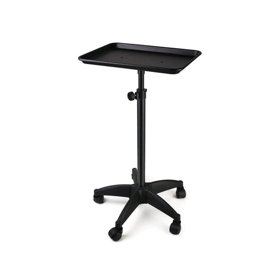 Unbranded Salon Utility Cart Adjustable Height Rolling Black Stainless Steel Multi-Purpose Storage Tray
