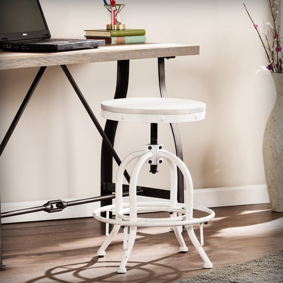 Adjustable Height Rustic Stool / Can Be Used at Vanity