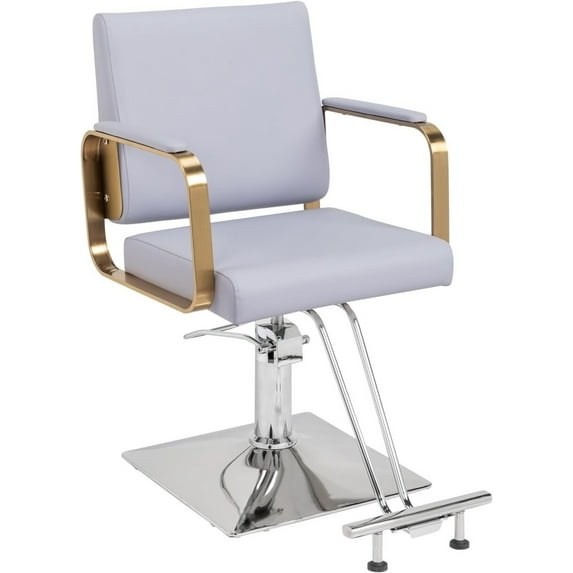 Adjustable Height Salon Chair with 2 Pads, 360 Degree Rotating Barber Chair with Heavy Duty Hydraulic Pump, Beauty Salon Spa Equipment for Hair Stylists, Cosmetologists, Max Load 330 lbs, Light Purple