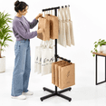 Adjustable Height Shopping Bag Rack, Black, 50-57 Inch, 360° Rotating ...