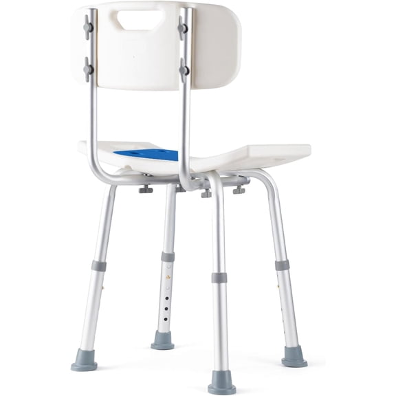 Adjustable Height Shower Chair with Backrest - Heavy Duty Bath Bench for Elderly