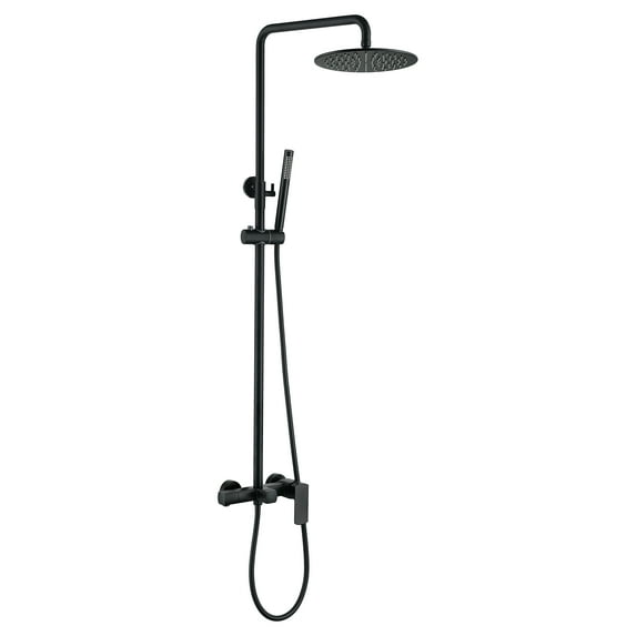 Adjustable Height Slide Bar Shower Faucet Set With Tub Spout, Luxury Brass Complete Shower System With Rough-In Valve