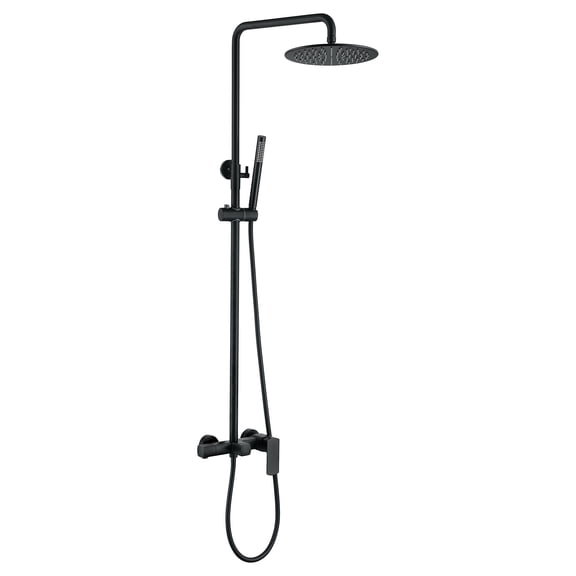 Adjustable Height Slide Bar Shower Faucet Set With Tub Spout, Luxury Brass Complete Shower System With Rough-In Valve