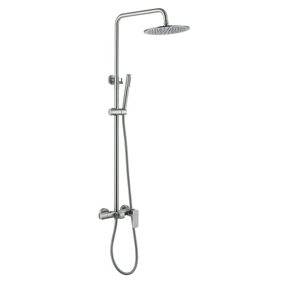 Adjustable Height Slide Bar Shower Faucet Set With Tub Spout, Luxury Brass Complete Shower System With Rough-In Valve