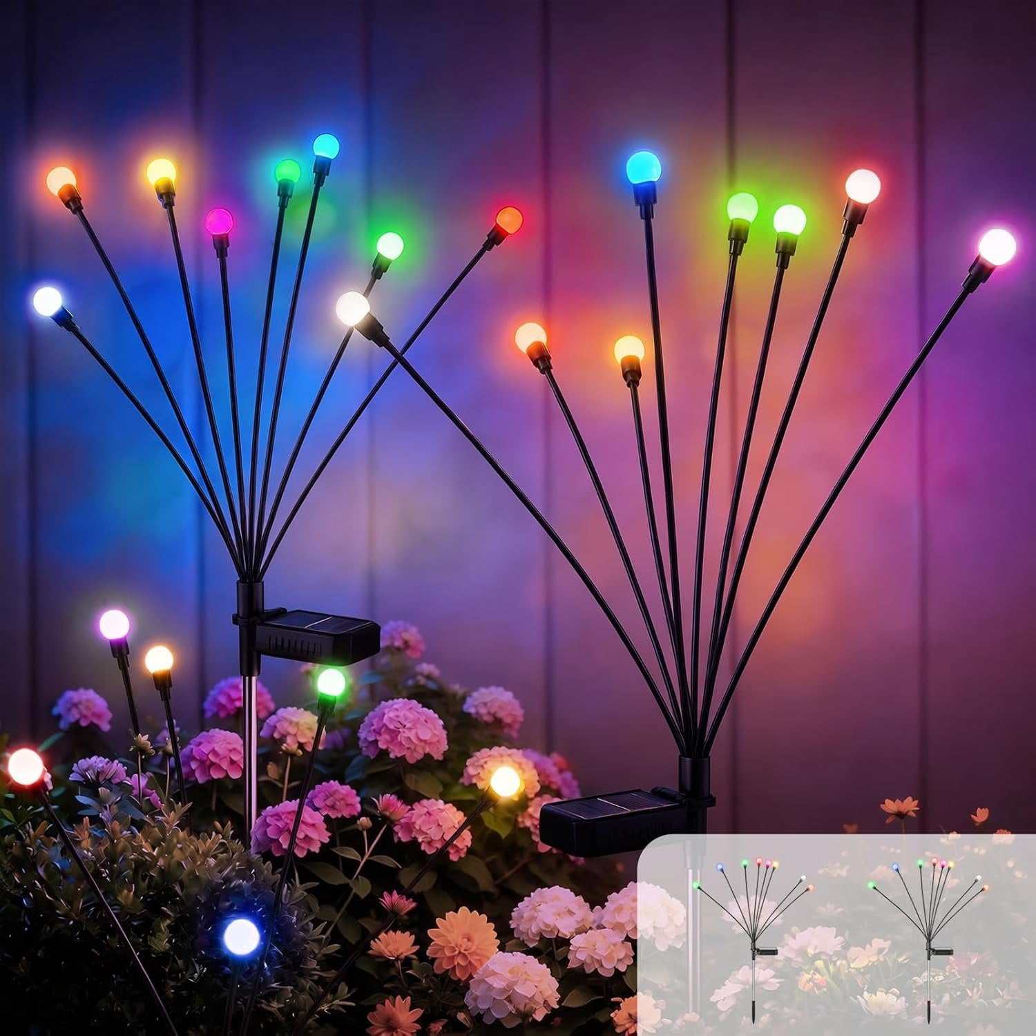 Adjustable Height Solar Lights Outdoor, Multicolor LED Fairy Garden — free download
