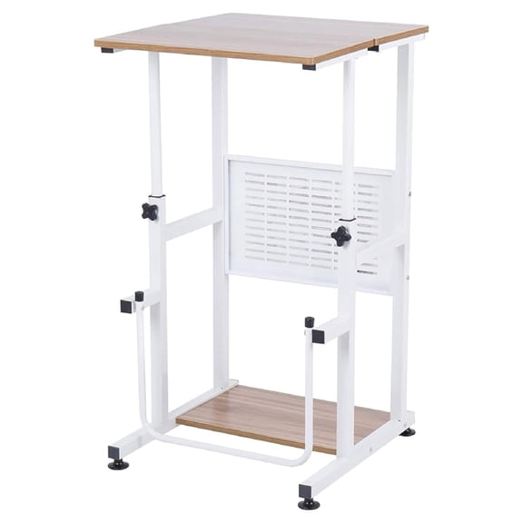 Adjustable-Height Standing Desk, 2-Mode Modern Standing and Sitting Desk, Light Grain NEW 2-in-1 X