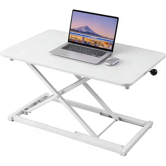 Adjustable Height Standing Desk Converter, Ergonomic Sit Stand Workstation with Keyboard Riser for Desktop, 23.6 Inch Black