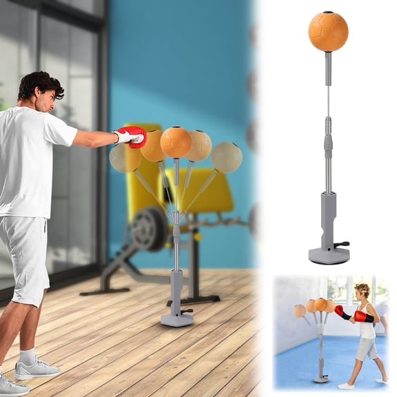 Adjustable Height Suction Cup Freestanding Boxing Speed Bag, Easy Install Portable Lightweight Design, Stress Relief Reaction Training Tool, Home Gym Boxing Equipment For Teens Adults 14+