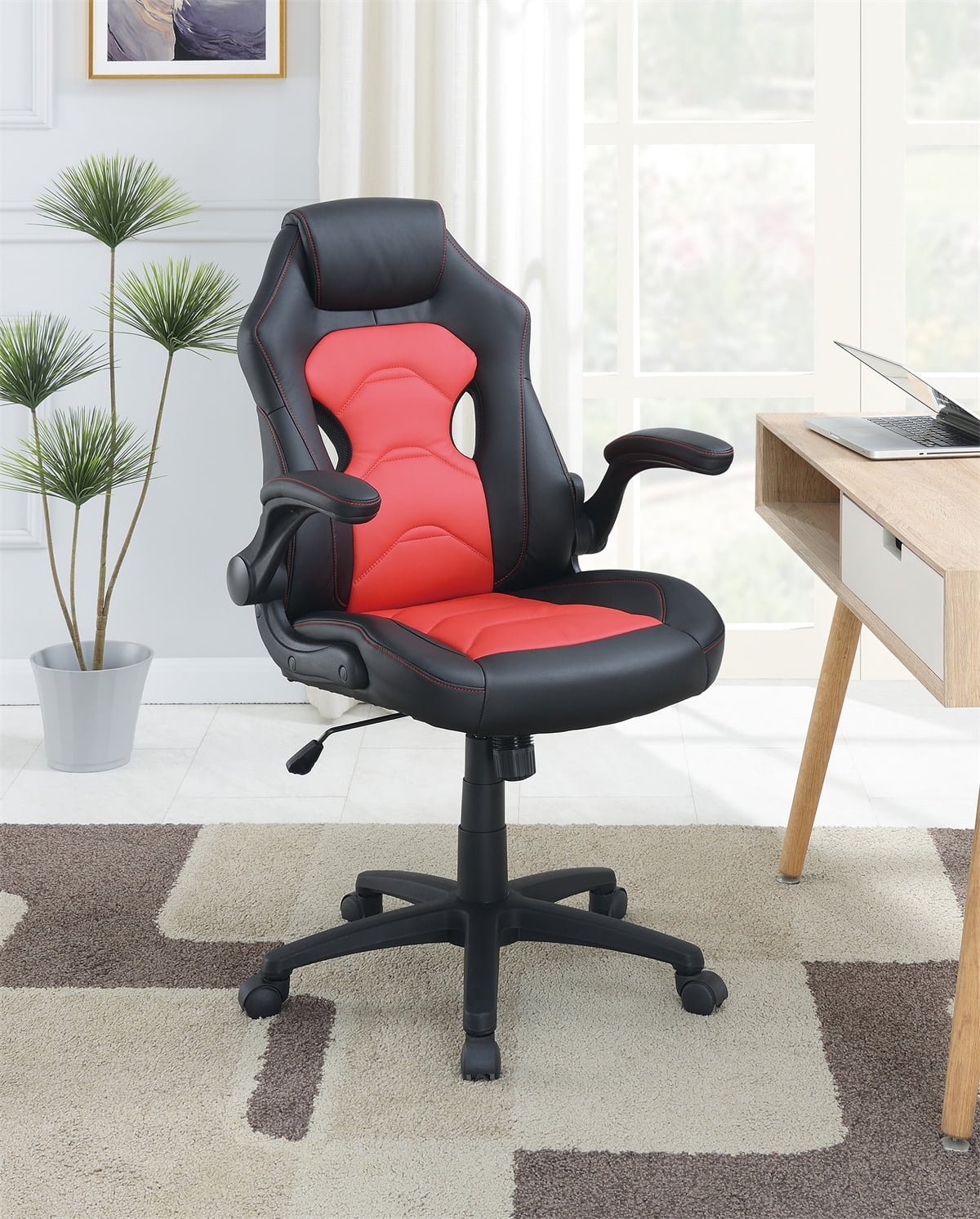 Adjustable Height Swivel Executive Computer Chair Ergonomic Design with Comfortable Seat and PU High Back Stylish Look Suitable for Dorm Office and
