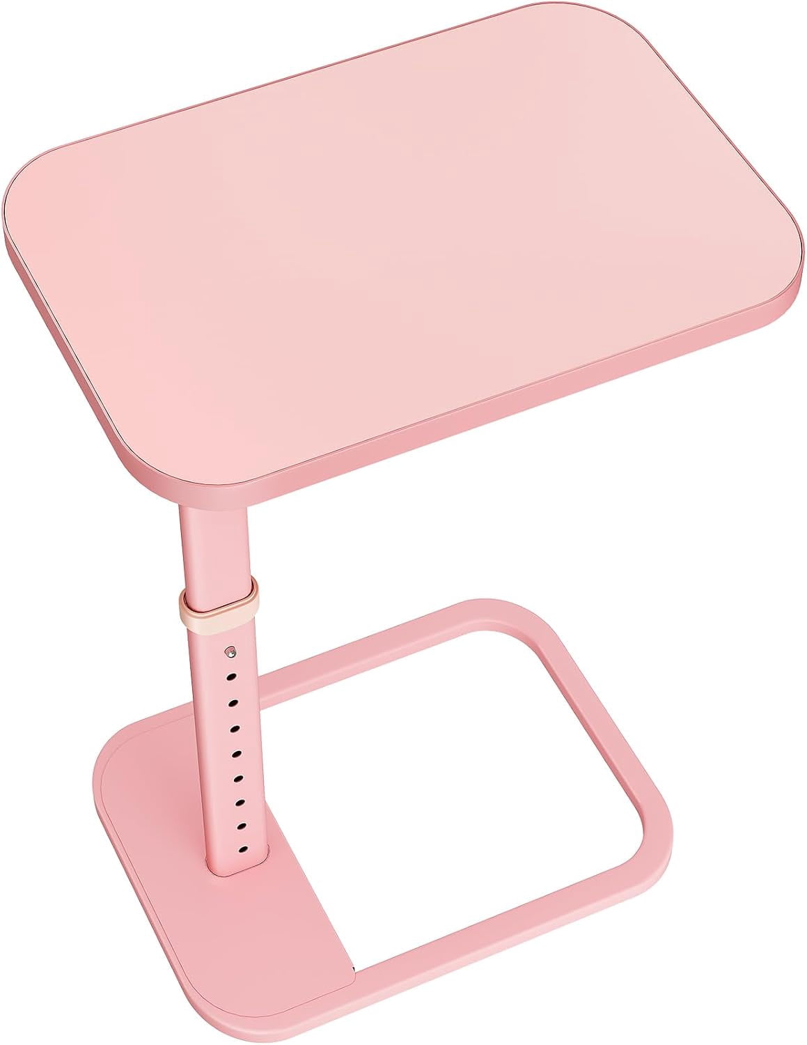 Adjustable Height TV Tray Table with Rounded Metal Corners, Pink C ...