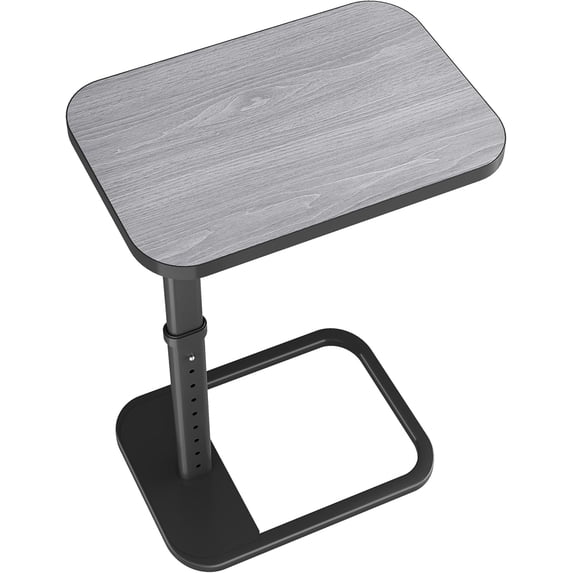 Adjustable Height TV Tray Table with Rounded Metal Corners, Dark Gray C ...