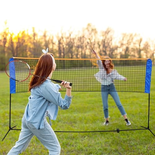 Kids Racket Ball Net Badminton Set Kids Portable Sports Net – 10ft Adjustable Height For ...