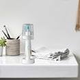 thumbnail image 1 of Adjustable Height Toothbrush & Toothpaste Holder with Cover | White Bathroom Organizer | 1-Piece Countertop Storage Stand, 1 of 5
