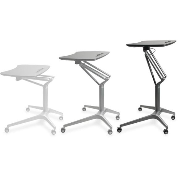 Adjustable Height Top Mobile Laptop Caddy - Black