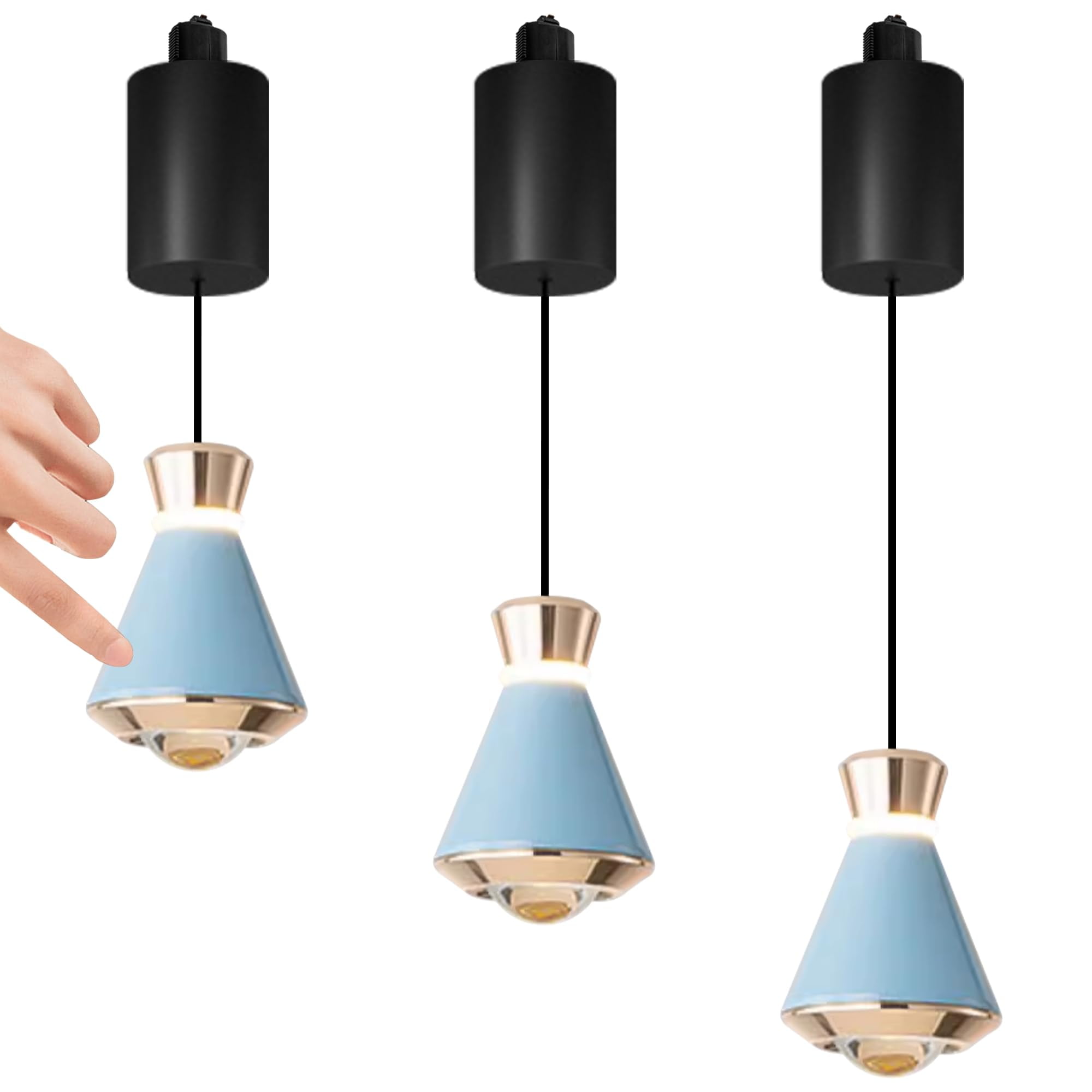 Adjustable Height Touch Control Track Pendnat Light J-Type Retractable ...