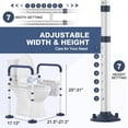 thumbnail image 1 of Adjustable Height & Width Toilet Safety Rails, 350 lb Capacity Foldable Frame and Handles for Elderly and Disabled, Universal Fit for Any Toilet, 1 of 6