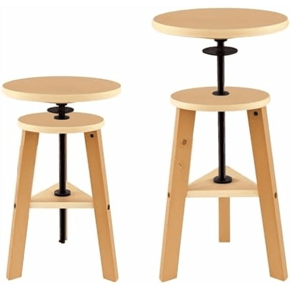 Adjustable Height Wooden Drafting Stool 19" to 26", Beech Wood Artist Stool for Drafting, Painting, Office, Studio, Kitchen, Bar, and Home Use$$Office