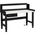 thumbnail image 1 of Adjustable Height Workbench with Drawer & Riser, ESD Safety Edge Top - Black - 60 x 30 in., 1 of 1