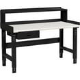 thumbnail image 1 of Adjustable Height Workbench with Drawer & Riser, Plastic Laminate Safety Top - Black - 72 x 30 in., 1 of 1