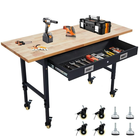 Adjustable Height Worktable, 2000 Lbs Capacity, 60" x 22"