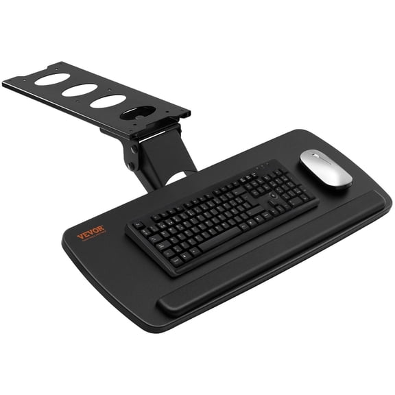 Adjustable Height and Angle Under Desk Keyboard Tray Slide Out Large 25x9.8 inch Holder for Home Office Typing