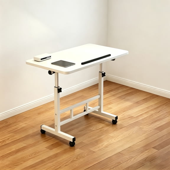 Adjustable Height and Tilt Mobile Desk with Lockable Casters, Multi-Use Computer and Art Workstation