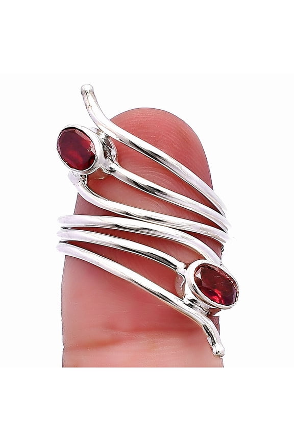 Adjustable - Hessonite Garnet 925 Sterling Silver Ring s.6 Jewelry R-1409 SDR225233
