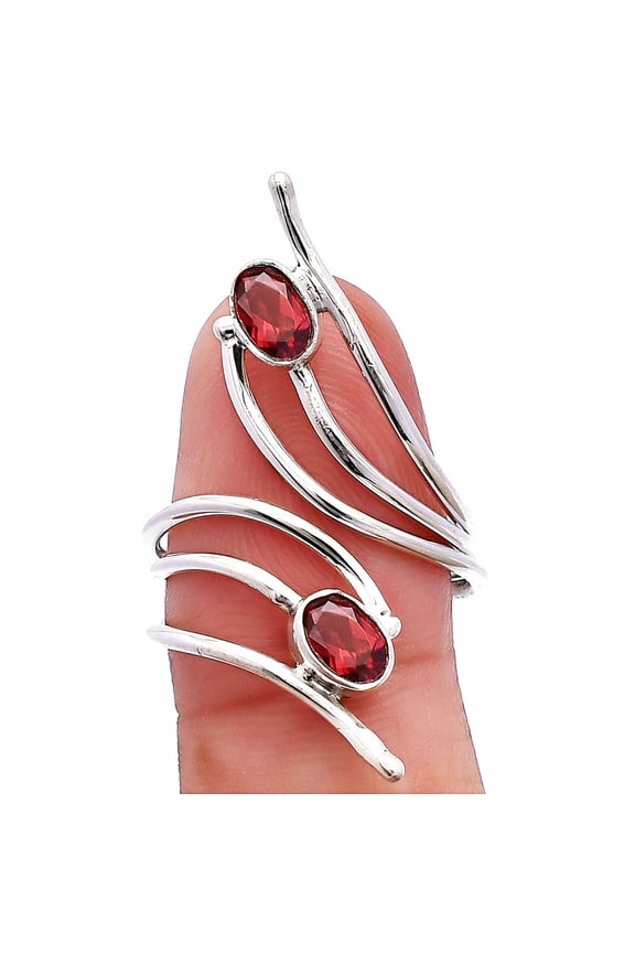 Adjustable - Hessonite Garnet 925 Sterling Silver Ring s.7 Jewelry R-1409 SDR225248