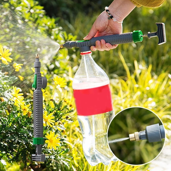 Adjustable High Pressure Manual Sprayer Drink Bottle Spray Head Nozzle With 1 Spray Head And 1 Tube, Manual Operation For Customizable High Pressure Spraying, Designed For Garden