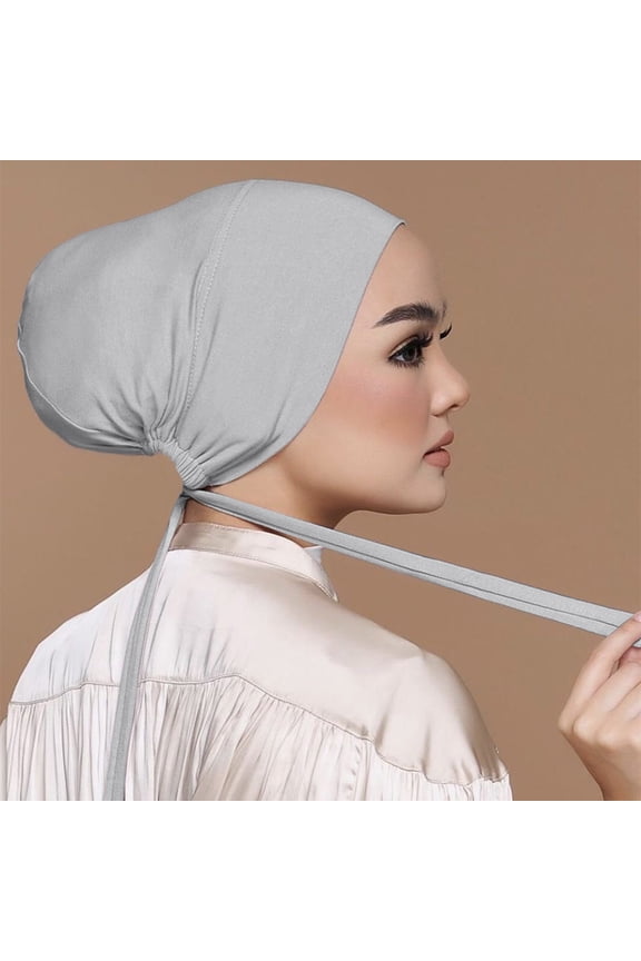 Adjustable Hijab - Breathable Pull-On Headscarf for Active Lifestyles & Quick Styling Under 5$, Yubnlvae Women Casual Solid Color Multicolor Elastic , Grey, One Size
